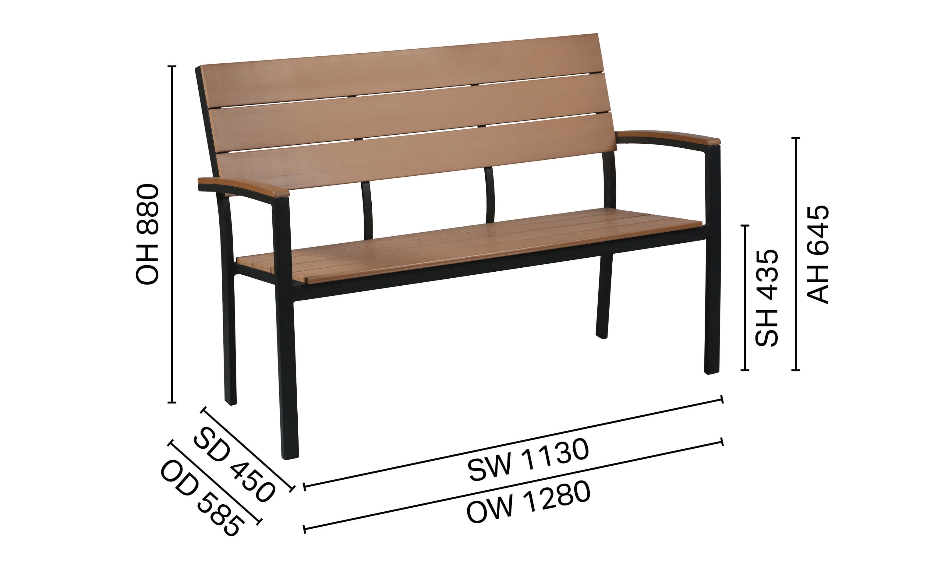 Fossil Outdoor Bench – Highback